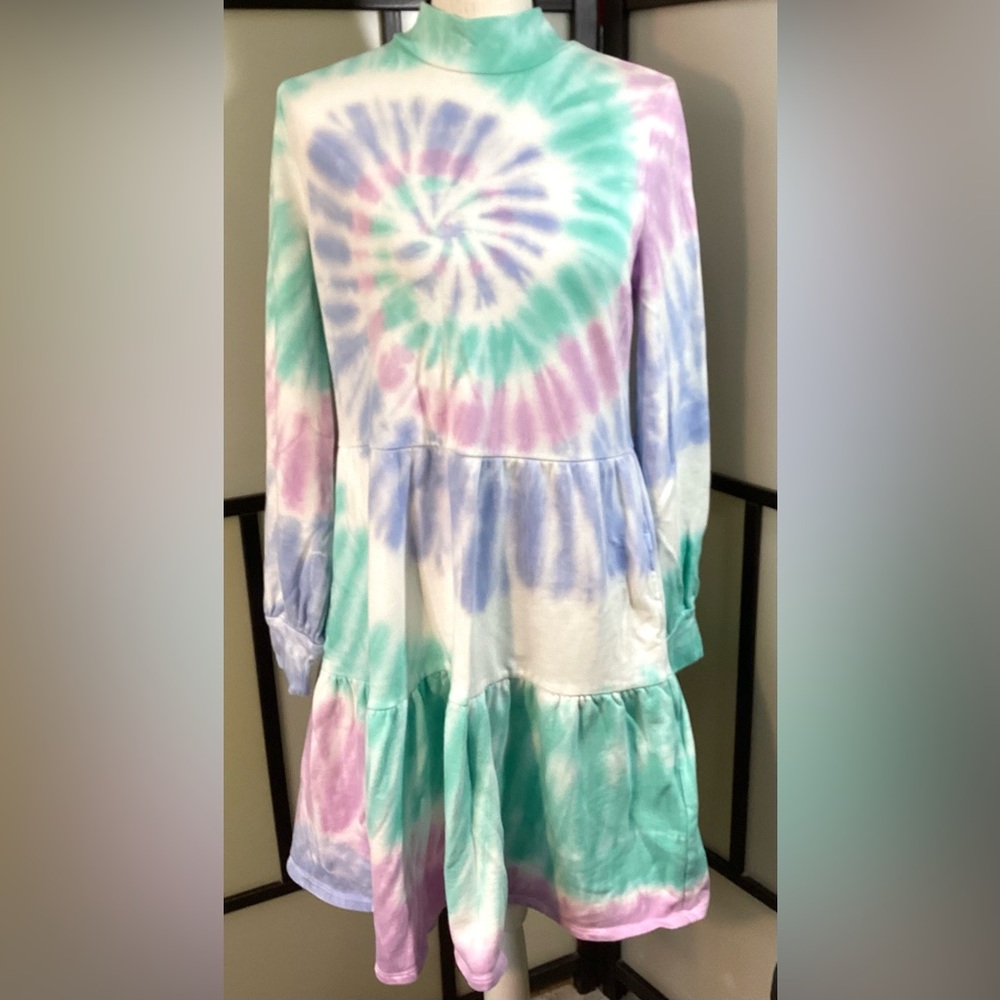 Style & Co tie dye cotton dress with pockets. Size M